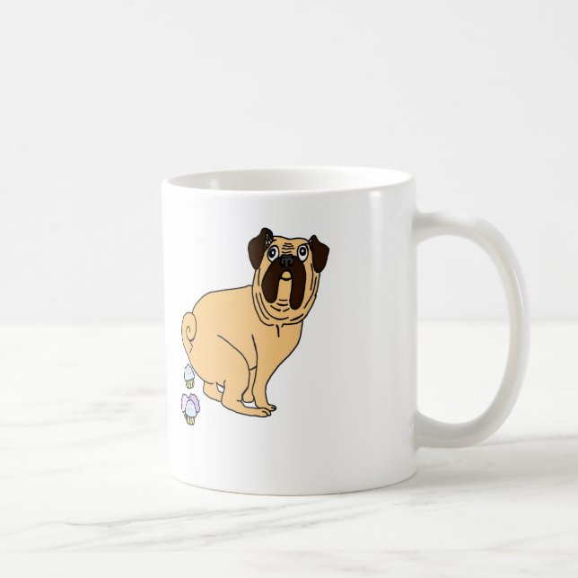 Tasse de petits gâteaux de Pooping de carlin (Droite)