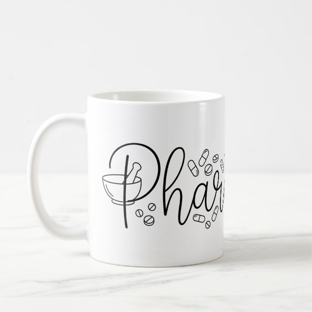 Tasse de pharmacien à typographie artistique (Gauche)