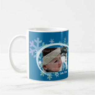 Tasse de photo de flocons de neige d'hiver