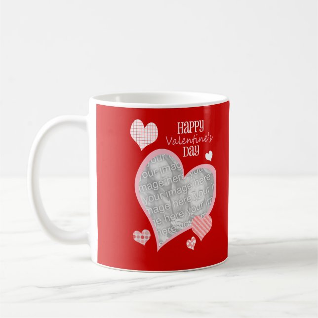 Tasse de photo personnalisée par coeur (Gauche)