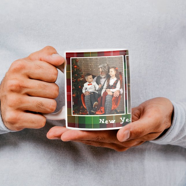 Tasse de photos à carreaux de Noël (Créateur téléchargé)