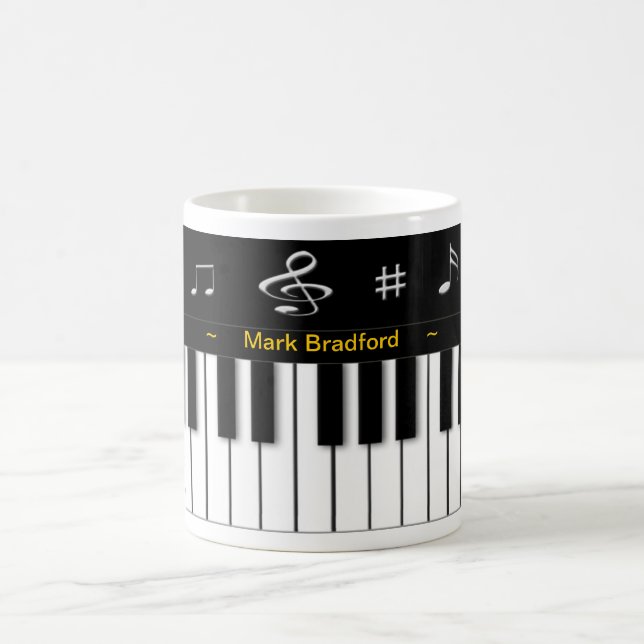 Tasse de piano - personnalisez le nom (Centre)