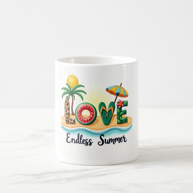 Tasse de plage d'été éléments dessin animé Love Be (Centre)
