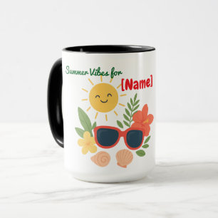 Tasse de plage d'été mignonne personnalisée avec n