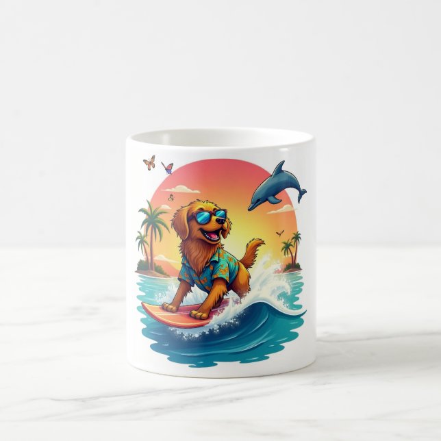Tasse de plage Surf Pup 🏄‍♂️ Golden Retriever (Centre)