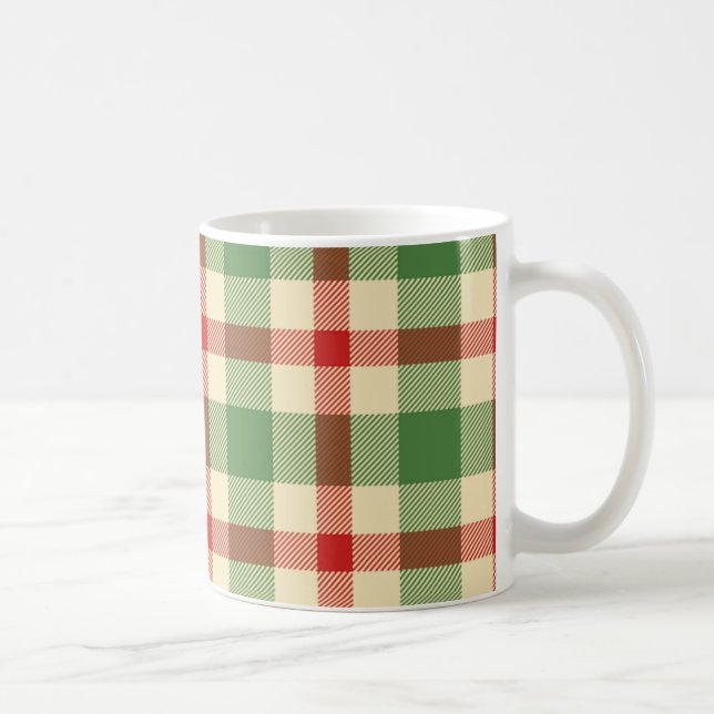 Tasse de plaid de tartan de Noël (Droite)