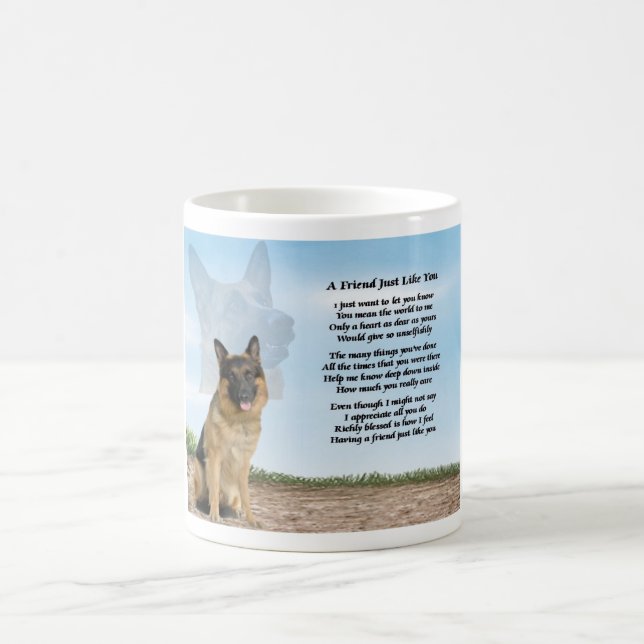 Tasse de poème d'ami de chien de berger allemand (Centre)