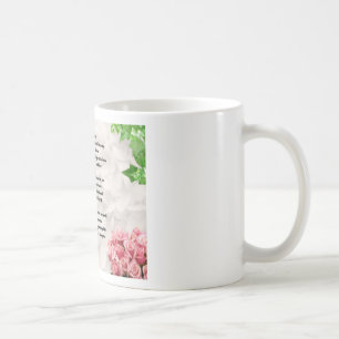 Tasse de poème de filleule de fleurs