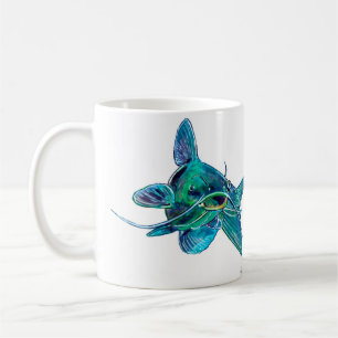 Tasse de poisson-chat bleu