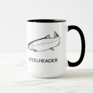 Tasse de poissons de truite à tête d'acier