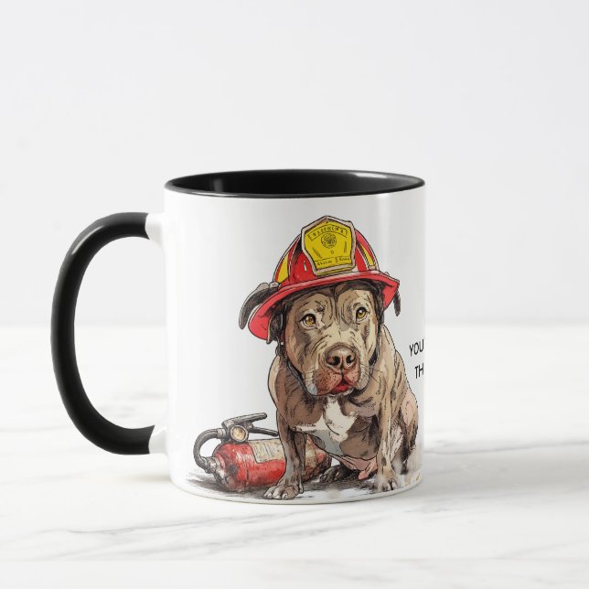 Tasse de pompier impoli Chien Risque d'incendie Bl (Gauche)