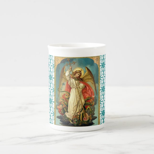 Tasse de porcelaine tendre d'Arkhangel Michael (Devant)