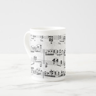 Tasse de porcelaine tendre de note musicale