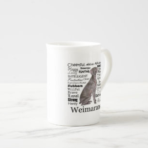 Tasse de porcelaine tendre de traits de Weimaraner