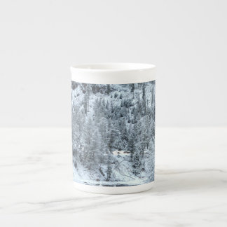Tasse de porcelaine tendre - "jour d'hiver chez
