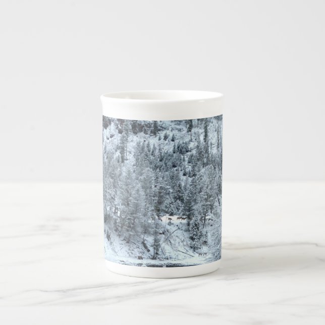 Tasse de porcelaine tendre - "jour d'hiver chez (Devant)