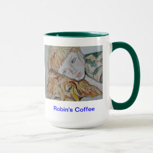 Tasse de portrait d'aquarelle