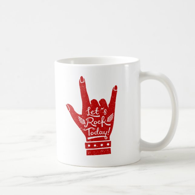 Tasse de pose de main de rock d'aujourd'hui rouge  (Droite)