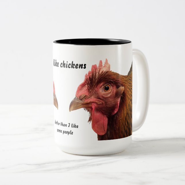Tasse de poulet - j'aime des poulets (Devant droit)