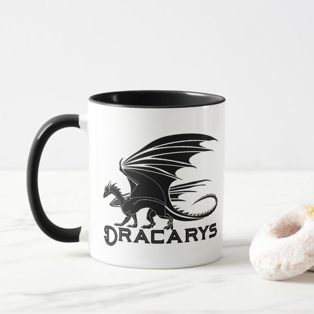 Tasse de pouvoir « Dracarys » Dragon Noir (Avec donut)
