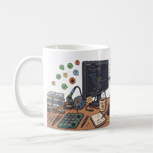 Tasse de programmeur de chat chasseur de bogue