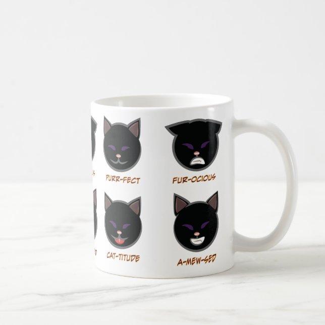 Tasse de Punny Halloween de chat noir (Droite)