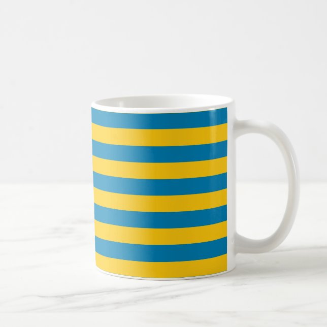 Tasse de rayures de bleu et d'or (Droite)