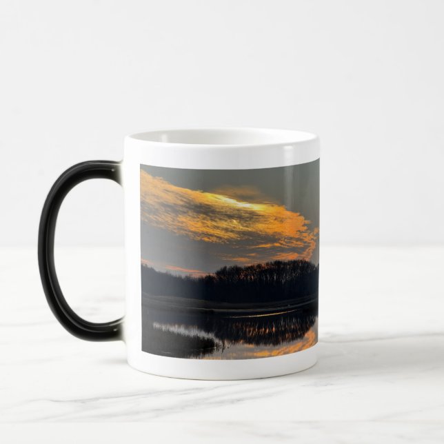 Tasse de réflexion de paysage aquatique de coucher (Gauche)