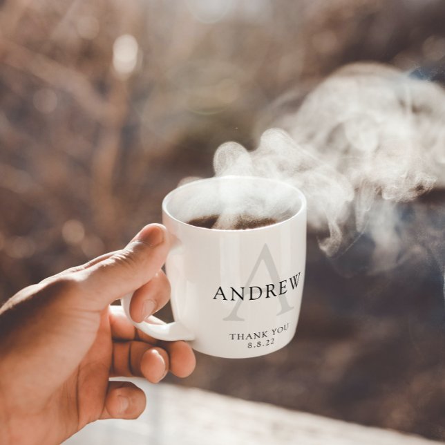 Tasse de remerciement de mariée avec monogramme (Créateur téléchargé)