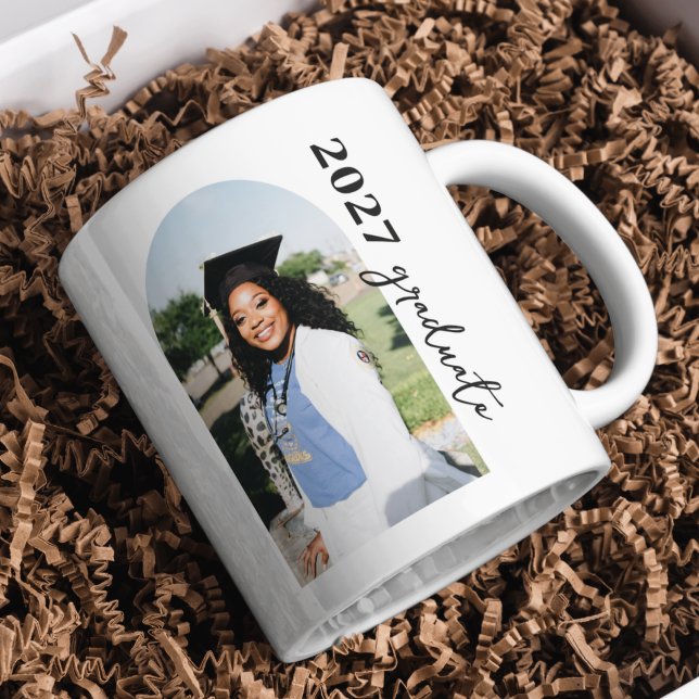 Tasse de remise de diplôme photo d'arch minimal mo (Créateur téléchargé)