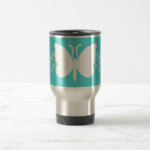 Tasse de remous de papillon de turquoise