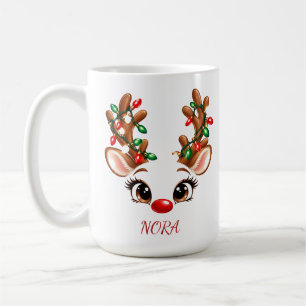 Tasse de rennes de Noël personnalisée Nom person