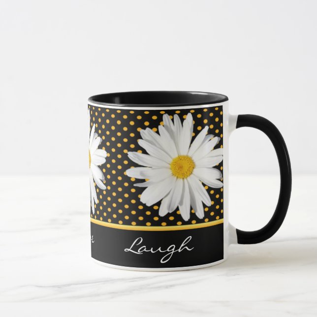 Tasse de rire de point de polka de marguerite de (Droite)