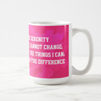 Tasse de rose rose de prière de sérénité