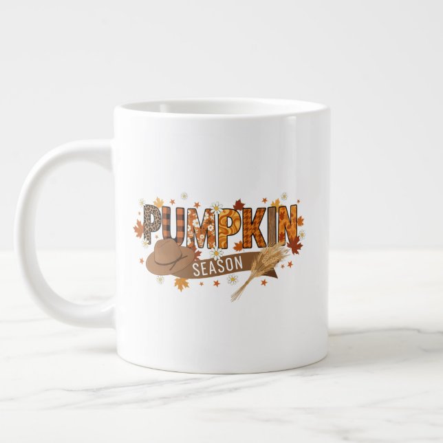 Tasse de saison de citrouille automne, esthétique  (Gauche)