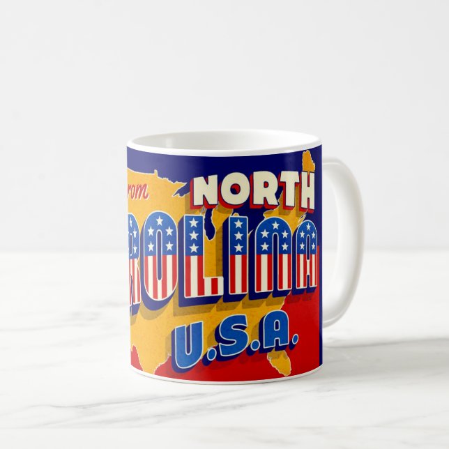 Tasse de salutation patriotique de Caroline du Nor (Devant droit)