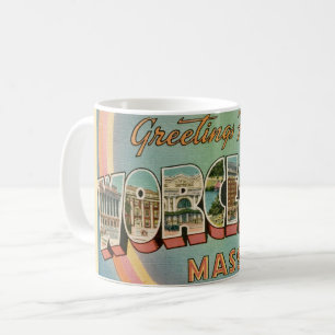 Tasse de salutation rétro Worcester MA