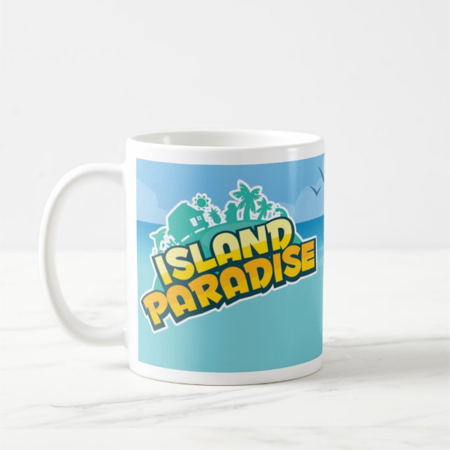 Tasse de scène de paradis d'île (Gauche)