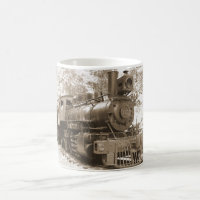 tasse de sépia de locomotive à vapeur