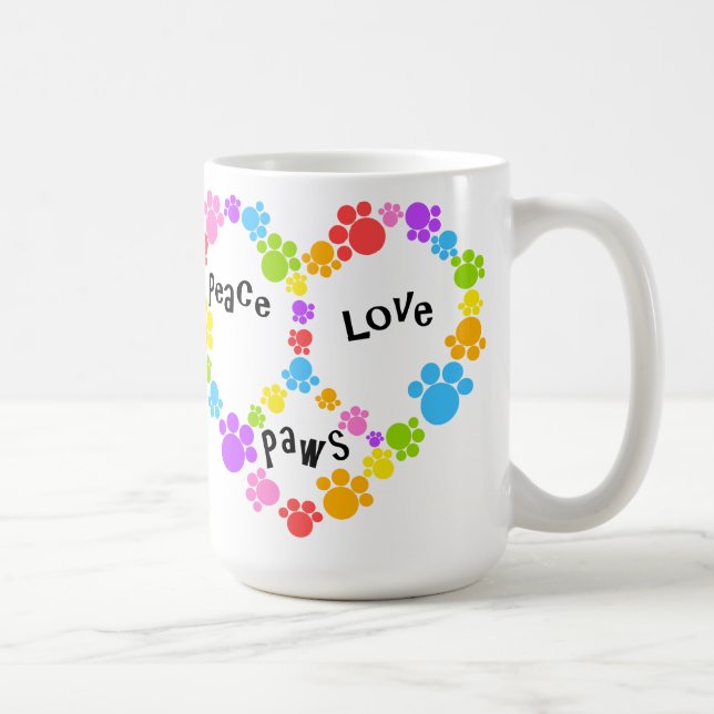 tasse de signe de paix de coeur ! Empreintes de (Droite)
