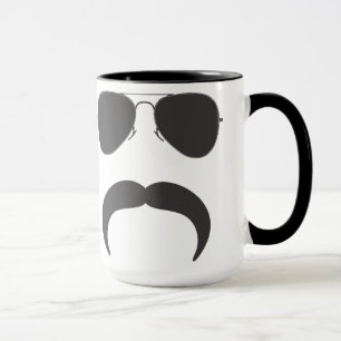 Tasse de silhouette d'aviateur de moustache