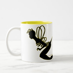 Tasse de silhouette de fille d'abeille