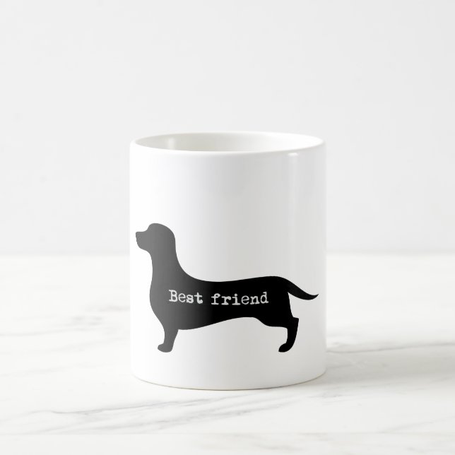 Tasse de silhouette de meilleur ami de teckel (Centre)