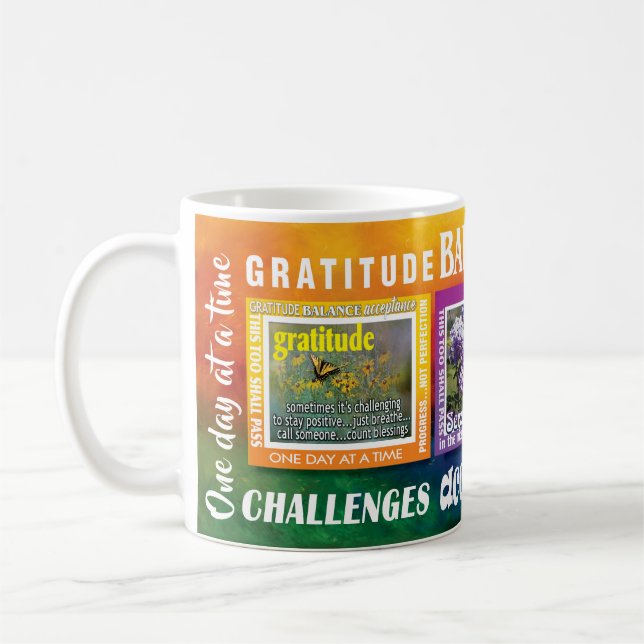tasse de slogans de gratitude sérénité acceptation (Gauche)