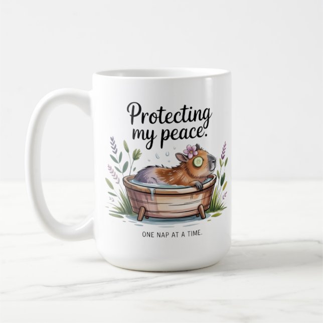 Tasse de soins personnels drôle Capybara - Tasse à (Gauche)