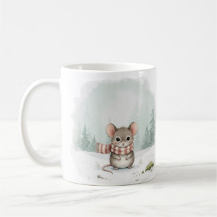 Tasse de souris mignonne aquarelle Noël Cadeau d'h