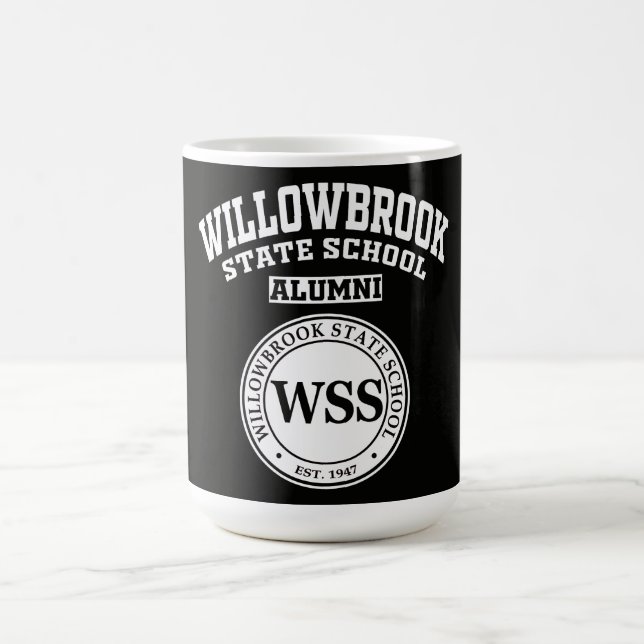 Tasse de souvenir de l'école d'État Willowbrook NY (Centre)