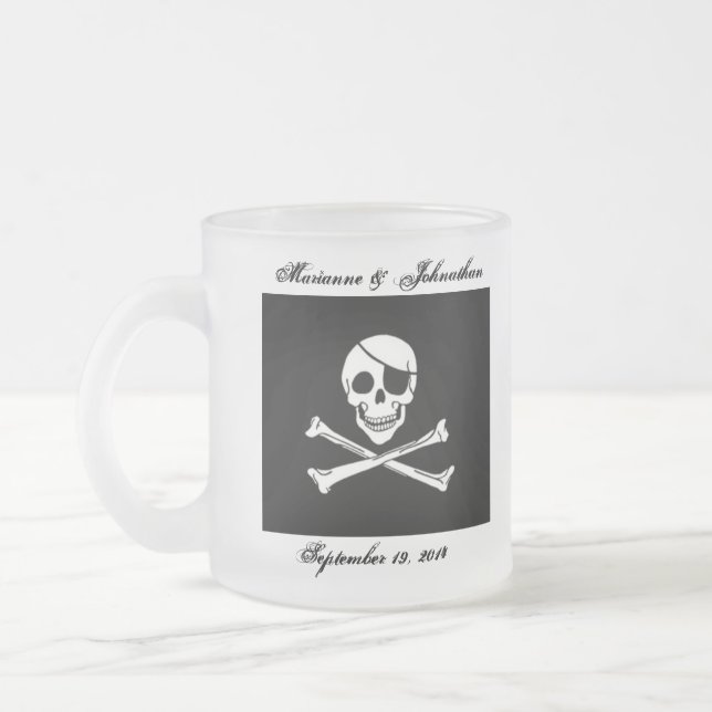 Tasse de souvenir de souvenir de mariage de pirate (Gauche)