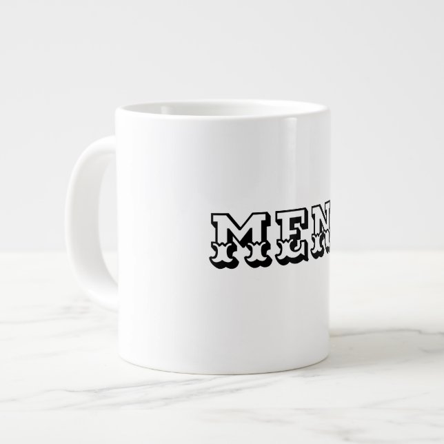 Tasse de Spécialité Jumbo de Style de Texte de Cou (Devant gauche)