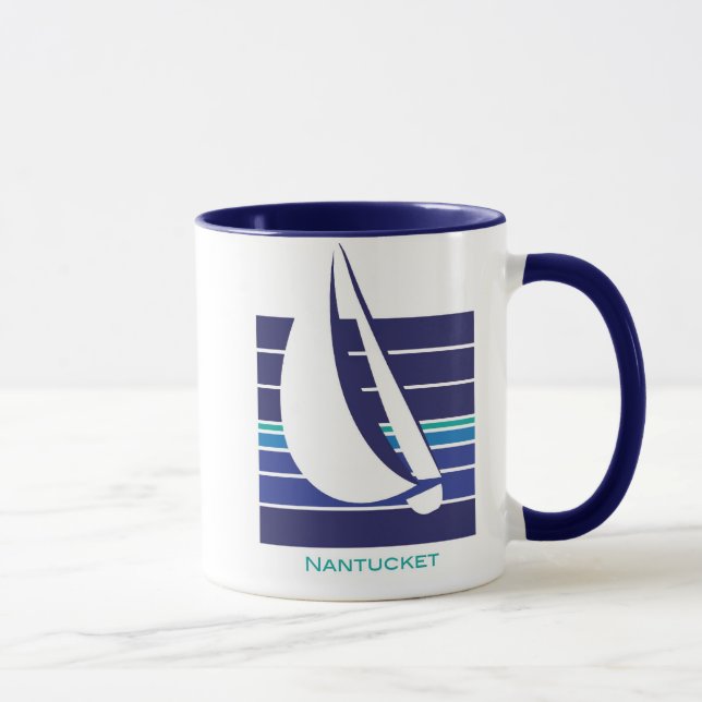 Tasse de Square_Nantucket de bleus de bateau (Droite)